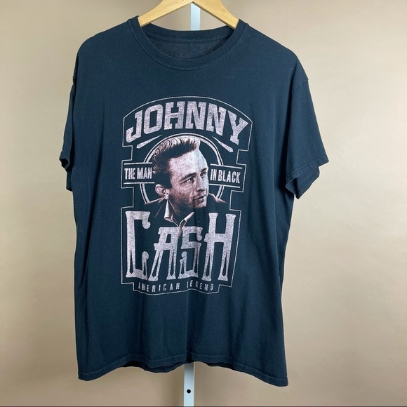 Johnny Cash The Man in Black Size Medium Vintage Graphic Tee - Picture 1 of 5